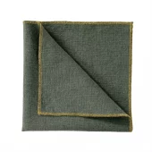 Verone Napkin Kaki W Gold Border Linen/Cotton 40x40cm