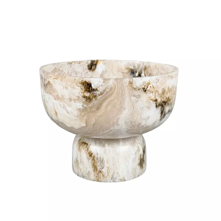 Resin Footed Bowl Beige/Brown 26xh20cm 685-101
