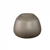 Brown Glas Vase Handcut Ribbed 731812