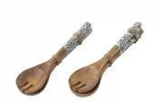 Salad Server Mango Wood Green / White 64394