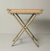 Folding Tray Table Olive Tray ( Rattan & Mahogany)