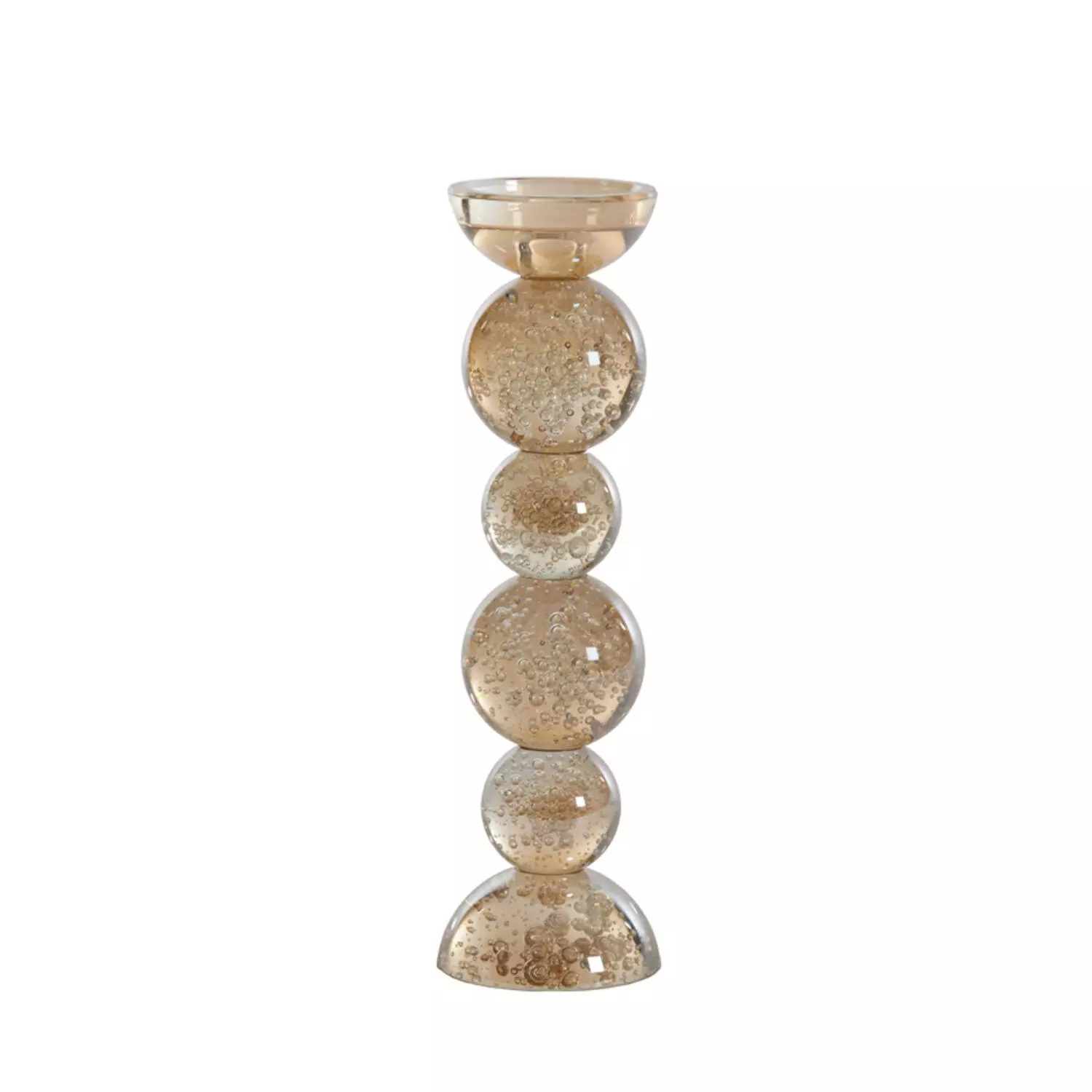 Candle Stick Bubble Amber 9,5xh34cm 6074090