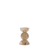 Candle Stick Bubble Amber 9,5xh15,5cm 6073890