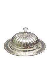 Round Butter Pot Ant. Silver 22700