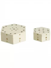 Boxes sett 2 Ivory w Studs 44182