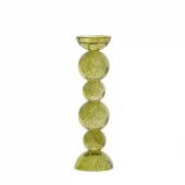 Candle Stick Bubble Olive Green 9,5xh34cm 6074081