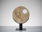 Round Petrified Wood Slice On Stand 30xh40cm 720-146