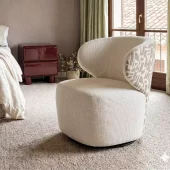 Armchair Dual Fabric Cream/Beige 73x68xh74cm 616827