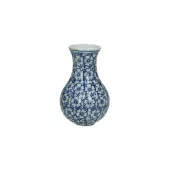 Vase Blue & White 13x7cm Wer-4353