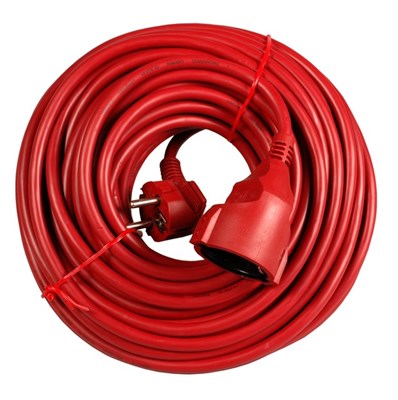 Skjøtekabel 20m rød PVC 3Gx1,5M²