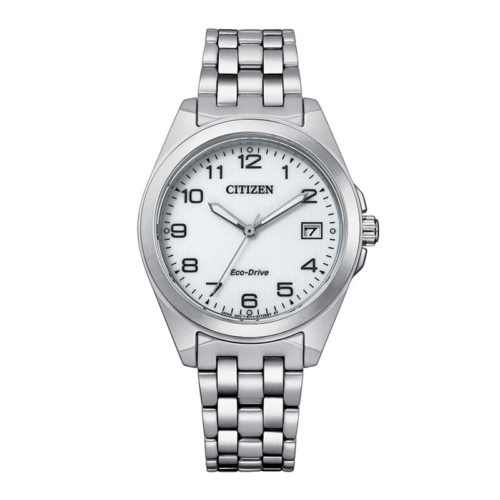 Eco-Drive Dame Stål / Hvit 33mm