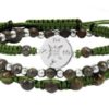 Bracelet Bhoheme Green With Polished Steel And Bronze