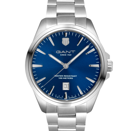 GANT H PRESTIGE 10ATM STL M/LENKE BLÅ INDEX Ø41MM
