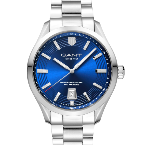 GANT H PRESTIGE 10ATM STL M/LENKE BLÅ INDEX Ø41,5mm