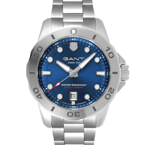 GANT H PRESTIGE 30ATM STL M/LENKE BLÅ INDEX Ø42,5mm