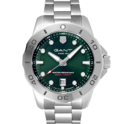 GANT H PRESTIGE 30ATM STL M/LENKE GRØNN INDEX Ø 42,5MM