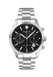 GANT H PRESTIGE CHRONO 10ATM STL M/LENKE SORT INDEX Ø 43mm