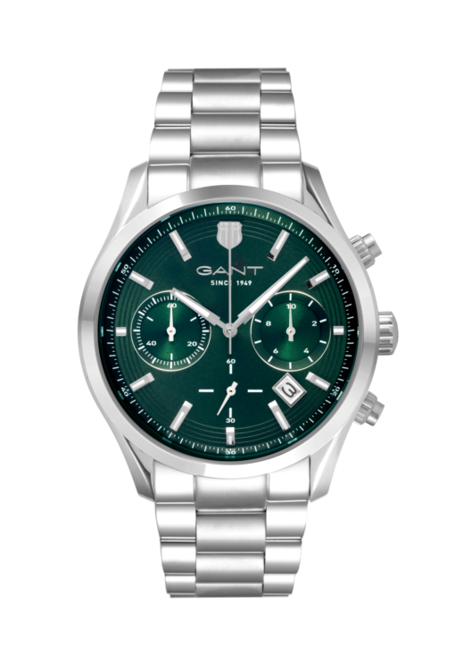 GANT H PRESTIGE CHRONO 10ATM STL M/LENKE GRØNN INDEX Ø 43mm