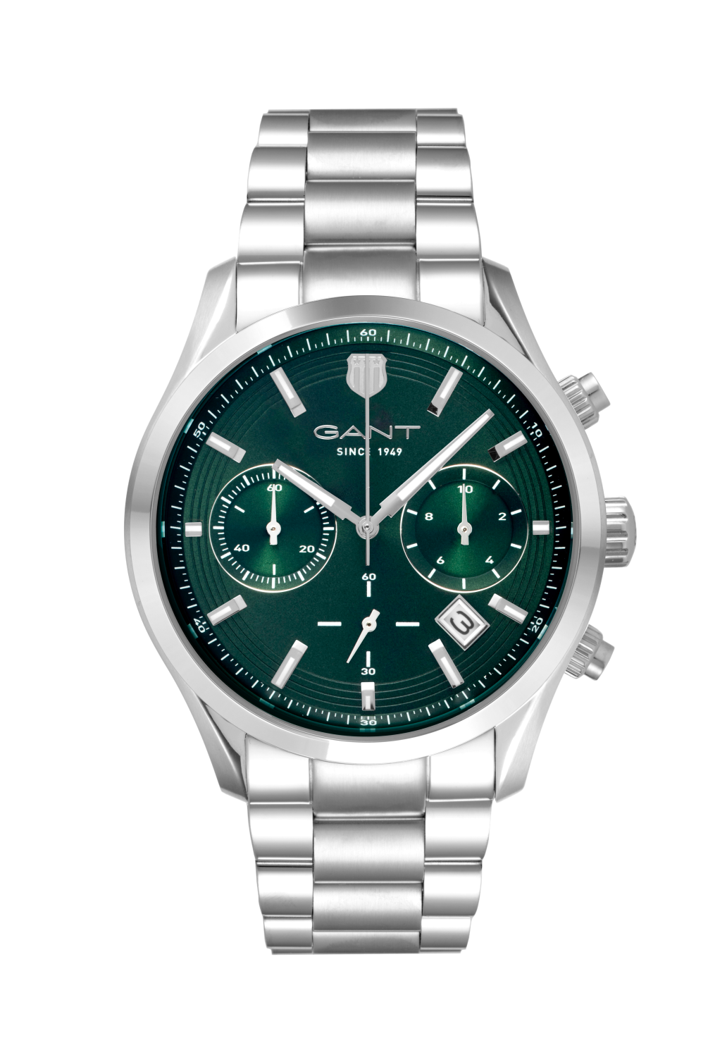 GANT H PRESTIGE CHRONO 10ATM STL M/LENKE GRØNN INDEX Ø 43mm