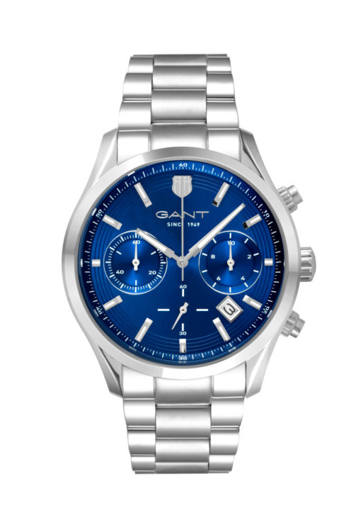 GANT H PRESTIGE CHRONO 10ATM STL M/LENKE BLÅ INDEX Ø 43mm