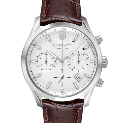 GANT H PRESTIGE CHRONO 10ATM STL M/REM SØLV INDEX Ø 43mm