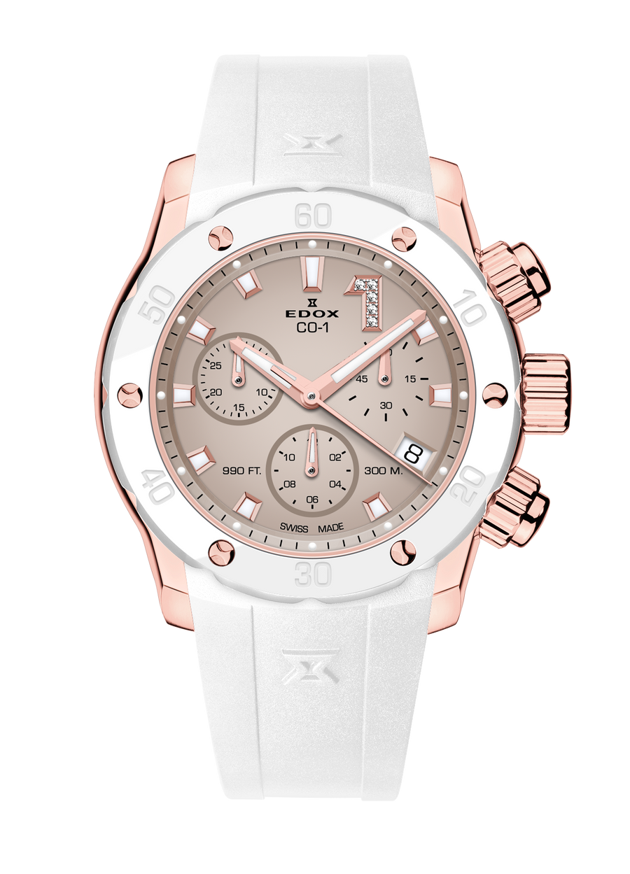 Edox CO-1 ChronoLady Rosé Hvit