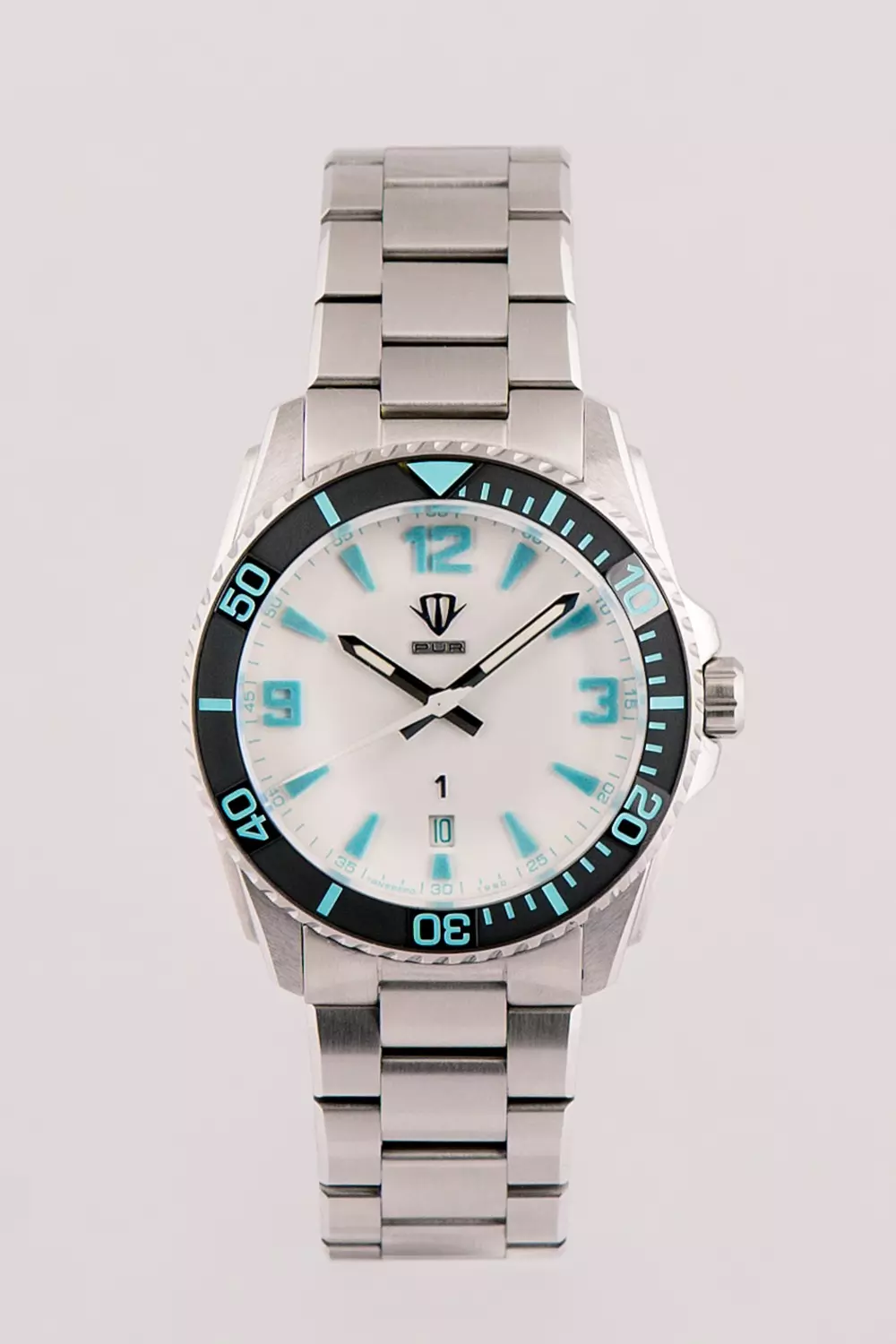 PUR 1 Hvit med Sort Keramisk Bezel Insert