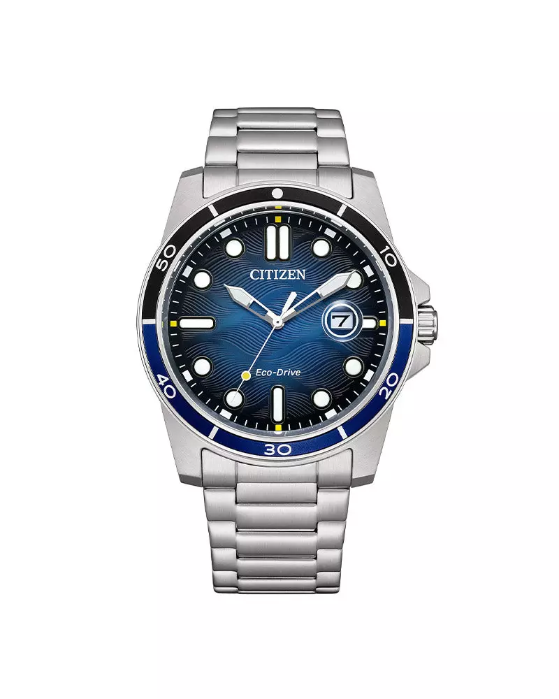 Sporty Marine Eco-Drive Stål / Blå 41,5mm