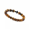 RB Mystére tiger's eye beads and black IP steel