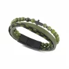 RB Mystéres 12mm green camo jasper bead bracelet