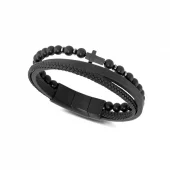 RB Mystéres 12mm black agate bracelet