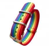 22mm Nylon Rainbow/Stål spenne
