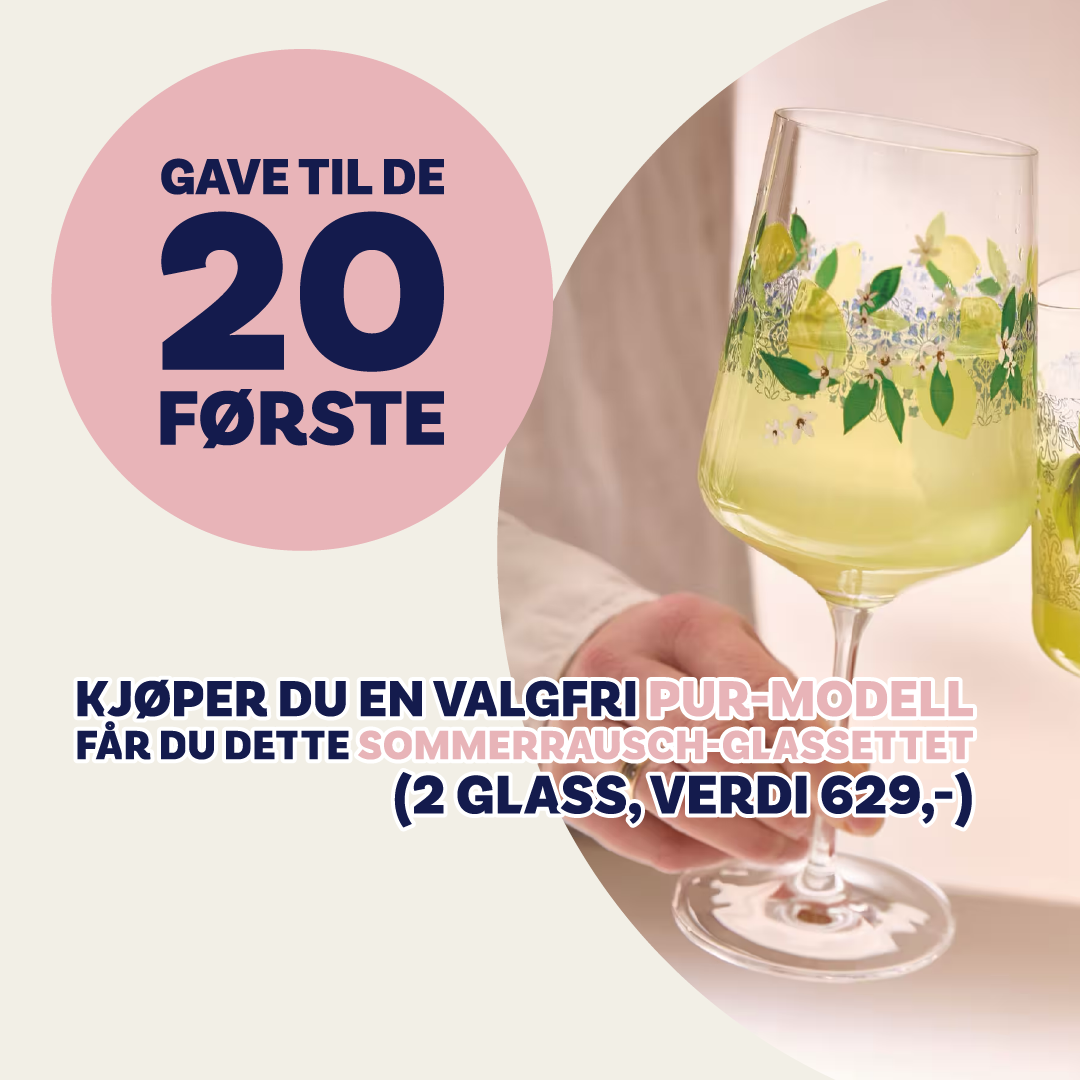 Sommerrausch-glassett til de 20 første som kjøper en PUR-klokke