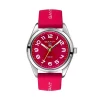 Campus klokke med rød silikonrem (32mm)
