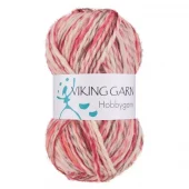 Viking: Hobbygarn, 983, multi rød/rosa