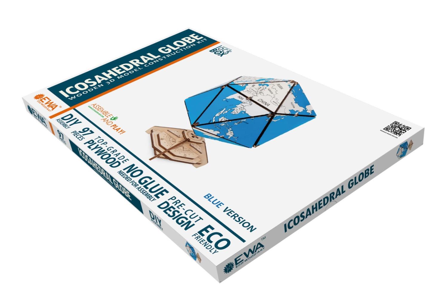 EWA: Icosahedral Globe Blue