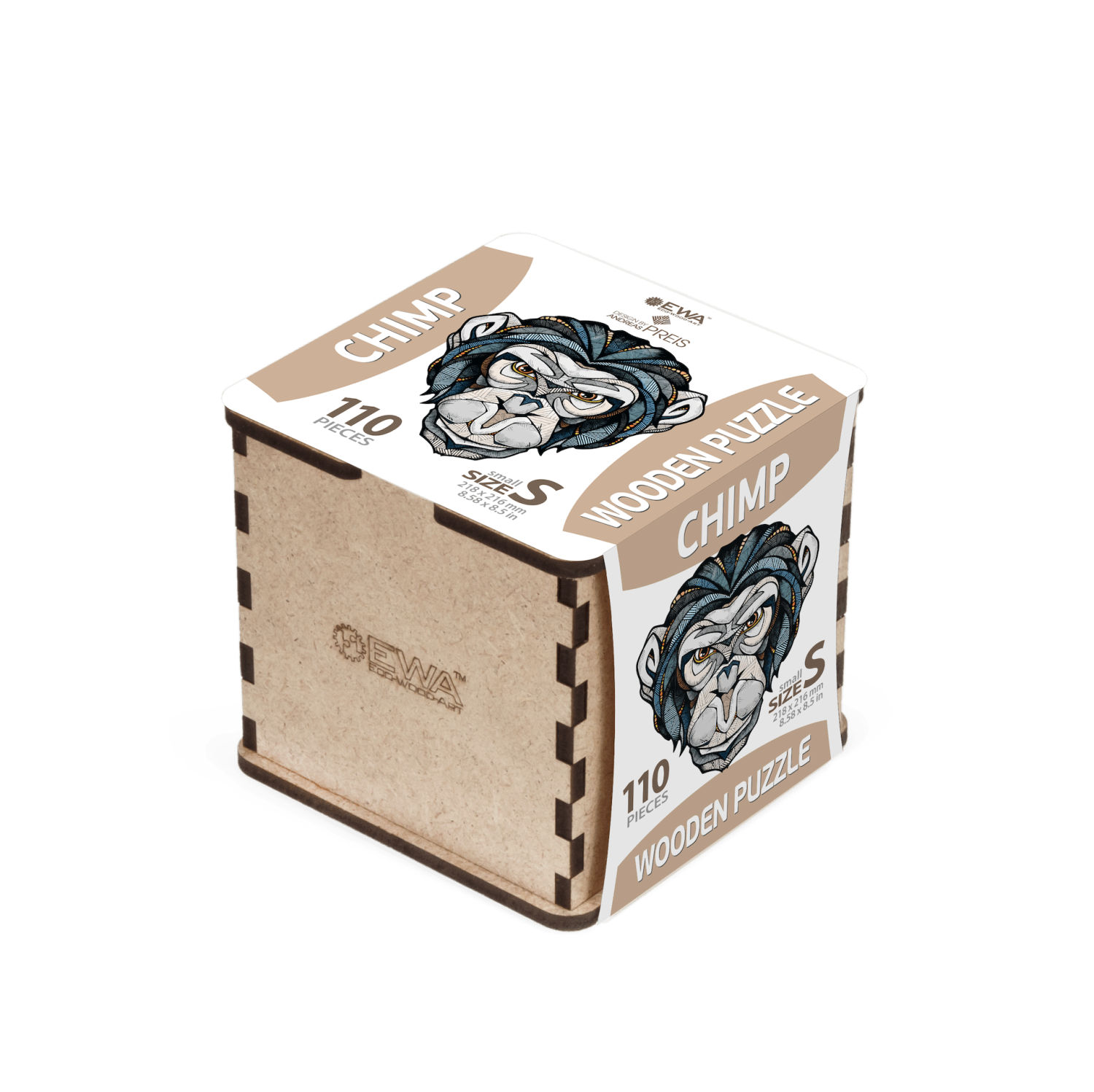 EWA: Box, Wooden Puzzle Chimp S