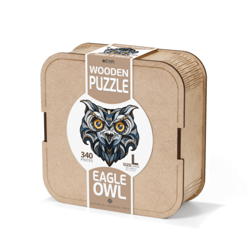 EWA: Box, Wooden Puzzle Eagle Owl L