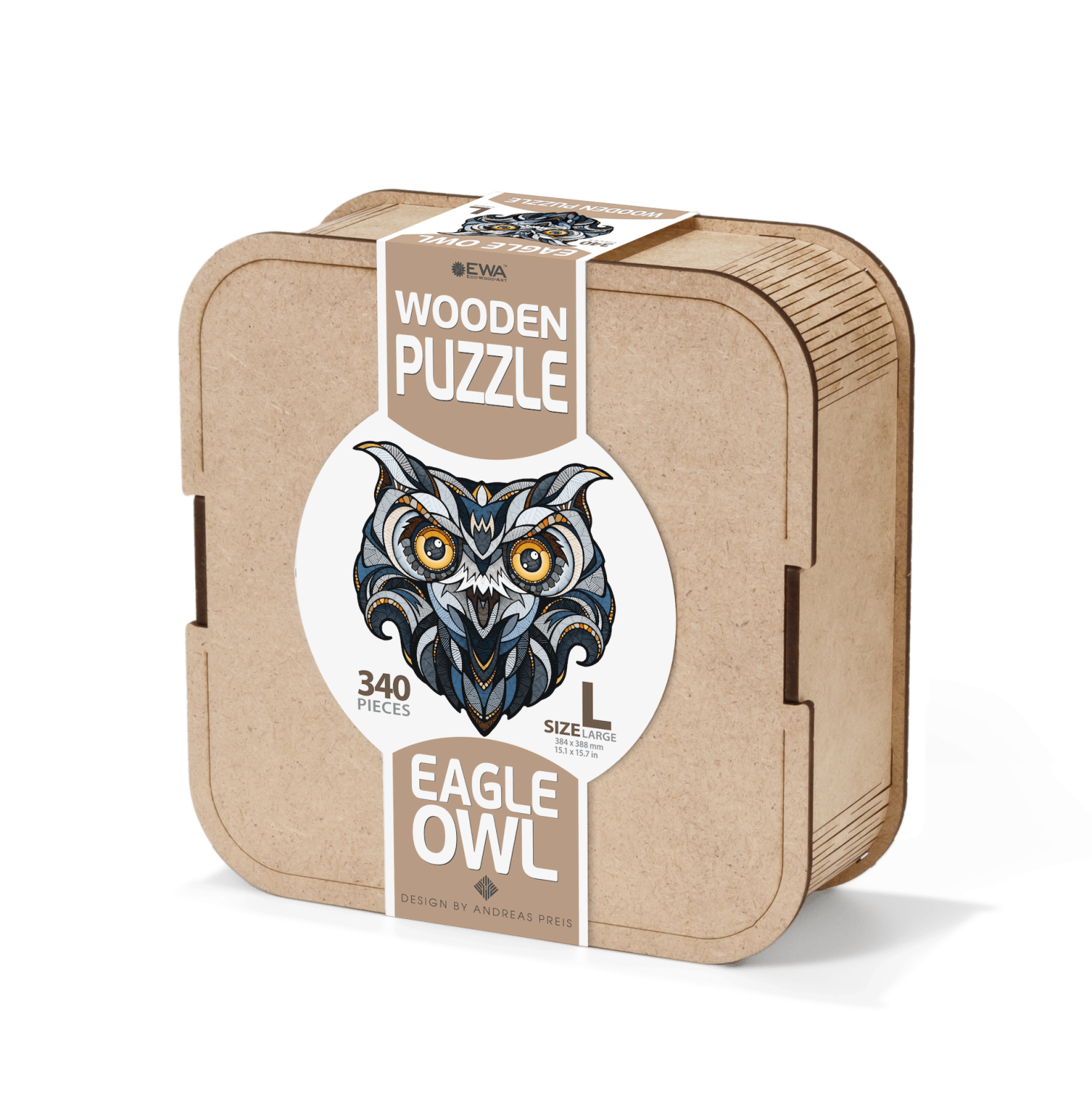 EWA: Box, Wooden Puzzle Eagle Owl L