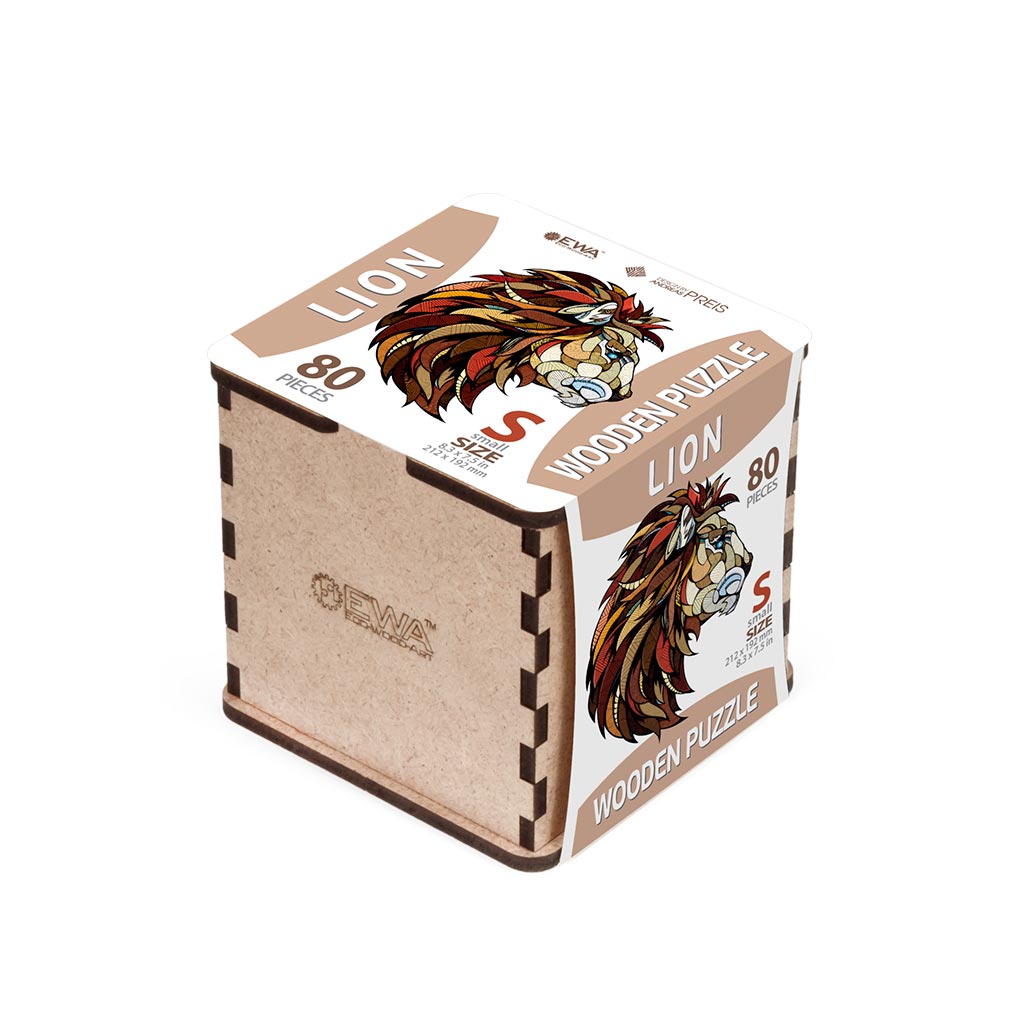 EWA: Box, Wooden Puzzle Lion S