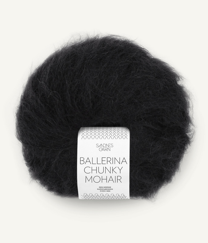 Sandnes: Ballerina Chunky Mohair, 1099, Svart