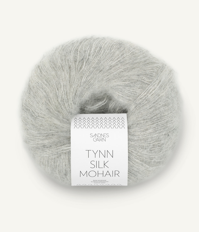 Sandnes: Tynn Silk Mohair, 1022, Lys Grå Melert