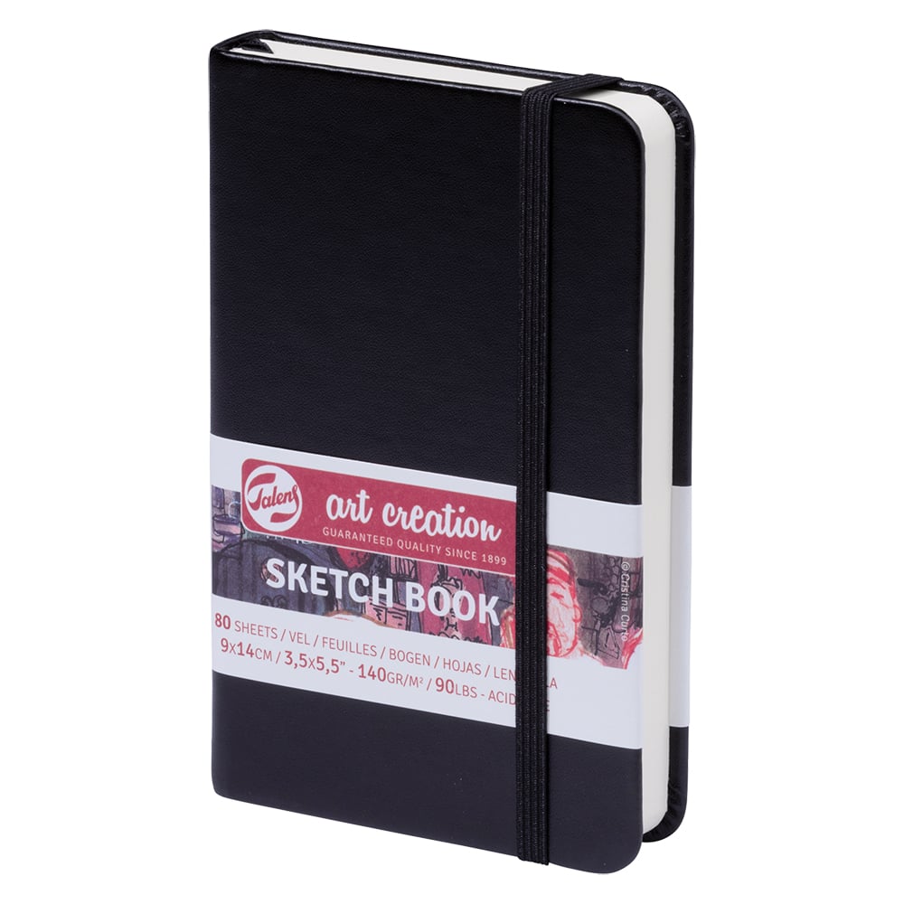 Art Creation Skissebok m/strikk - Sort - 9x14cm - 140g