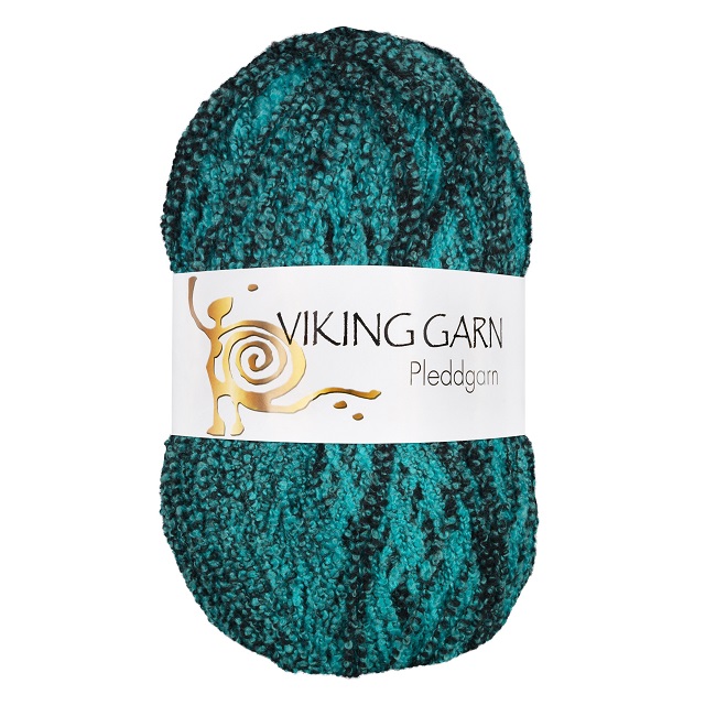 Viking: Pleddgarn, 729, Turkis/svart