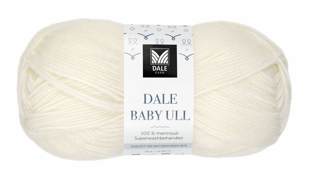 Dale: Baby Ull, 0020, Ubleket hvit