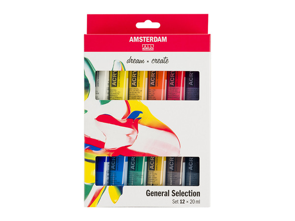 Amsterdam Standard 20ml - Sett 12 ass. farger