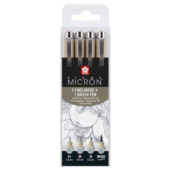 Sakura Pigma Micron Sett 4stk – Light Cool Gray