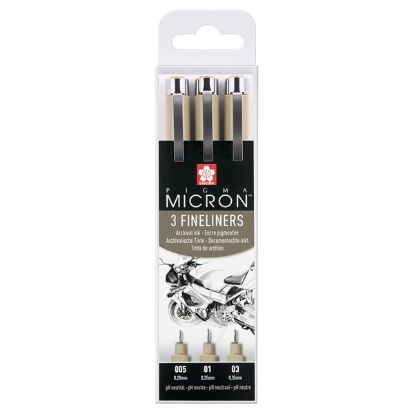 Sakura Pigma Micron Sett - #49 3stk Sort - 005 01 03