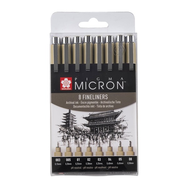 Sakura Pigma Micron Sett - #49  8stk Sort