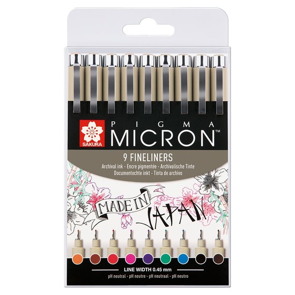 Sakura Pigma Micron 05 sett - 9 ass. farger